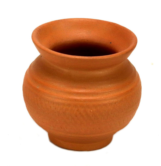 Ashirwad Clay Kalash 2.6 x 2.6 inch – Traditional Terracotta Earthen Pot for Puja, Wedding, Griha Pravesh & Ceremonies