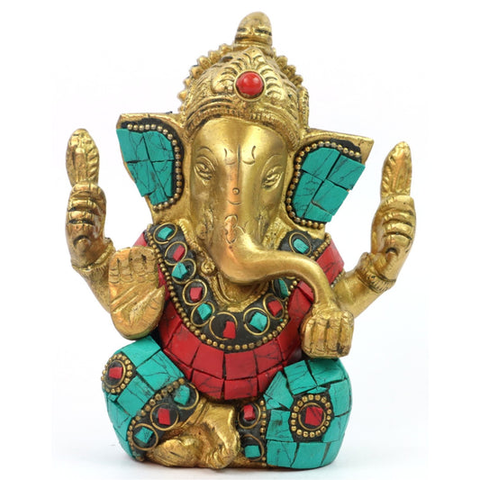 ASHIRWAD Brass Lord Ganesha Idol Statue | Ganpati Bappa Vinayaka Murti for Home, Office & Puja – AE0001-01