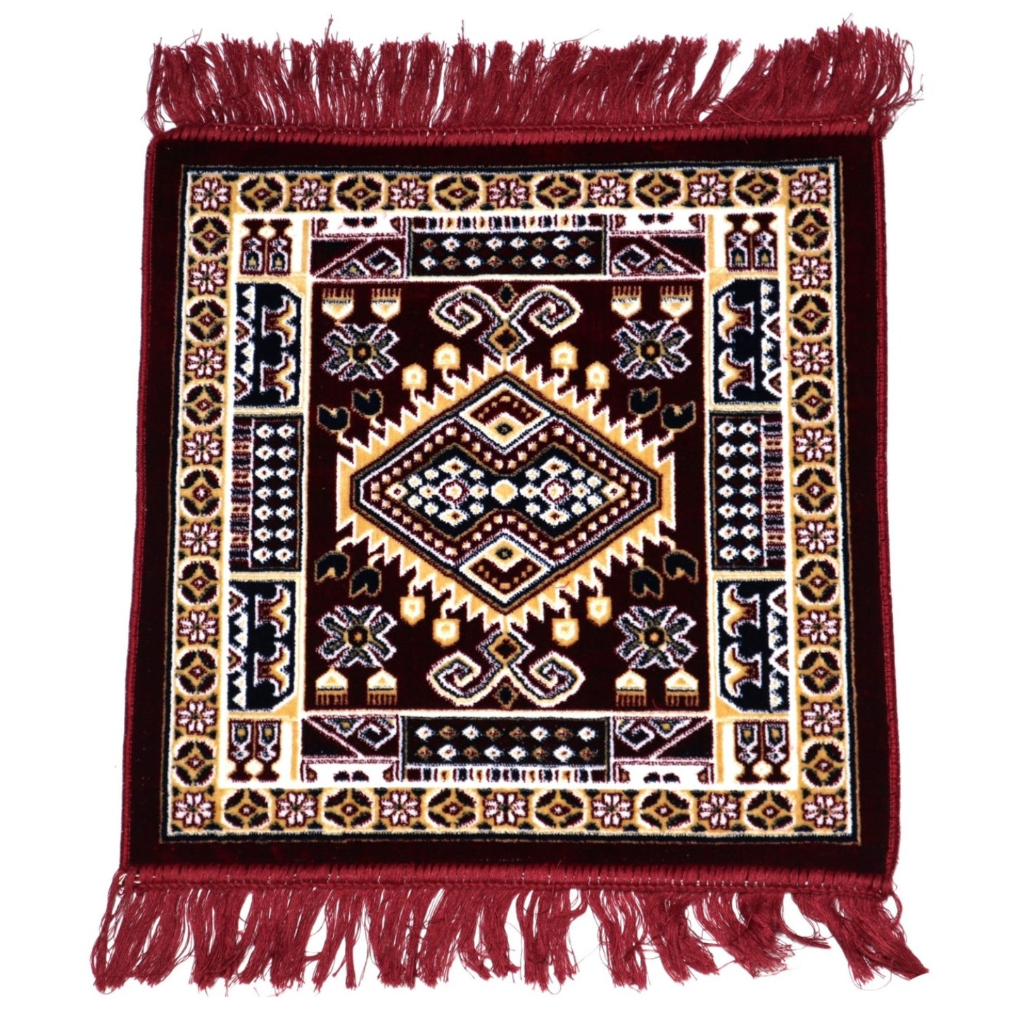 ASHIRWAD Maroon Puja Aasan 19x19 inch – Velvet Woolen Mat/Cloth Rug for Pooja, Meditation, Aasanam & Rituals