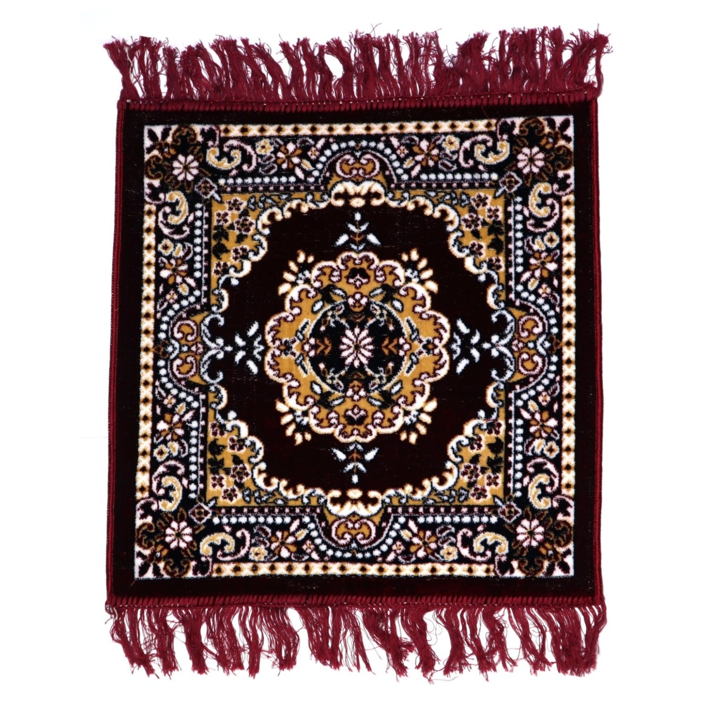 ASHIRWAD Maroon Puja Aasan 19x19 inch – Velvet Woolen Mat/Cloth Rug for Pooja, Meditation, Aasanam & Rituals