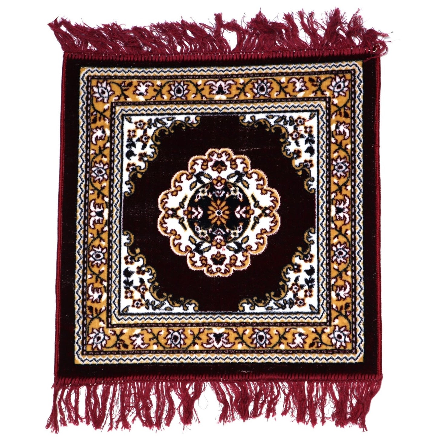 ASHIRWAD Maroon Puja Aasan 19x19 inch – Velvet Woolen Mat/Cloth Rug for Pooja, Meditation, Aasanam & Rituals